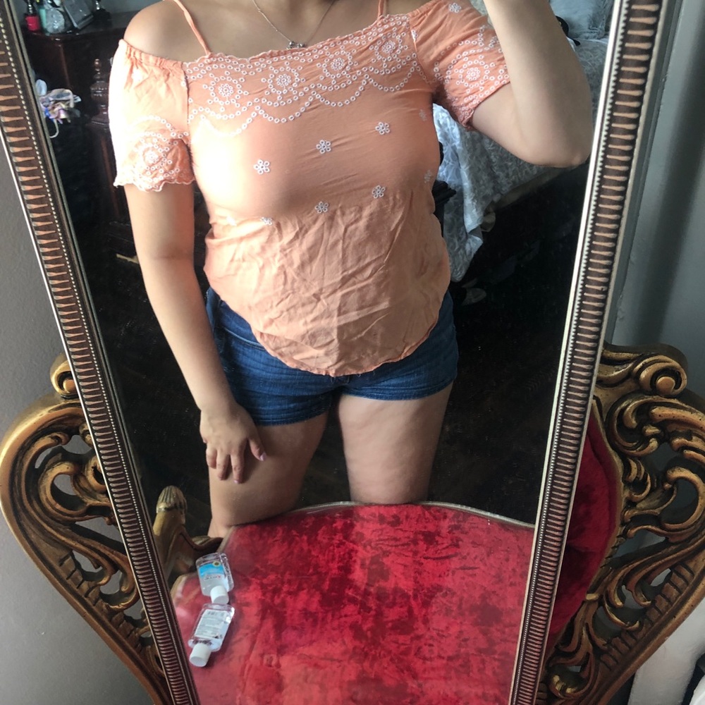 Melon off the shoulder top